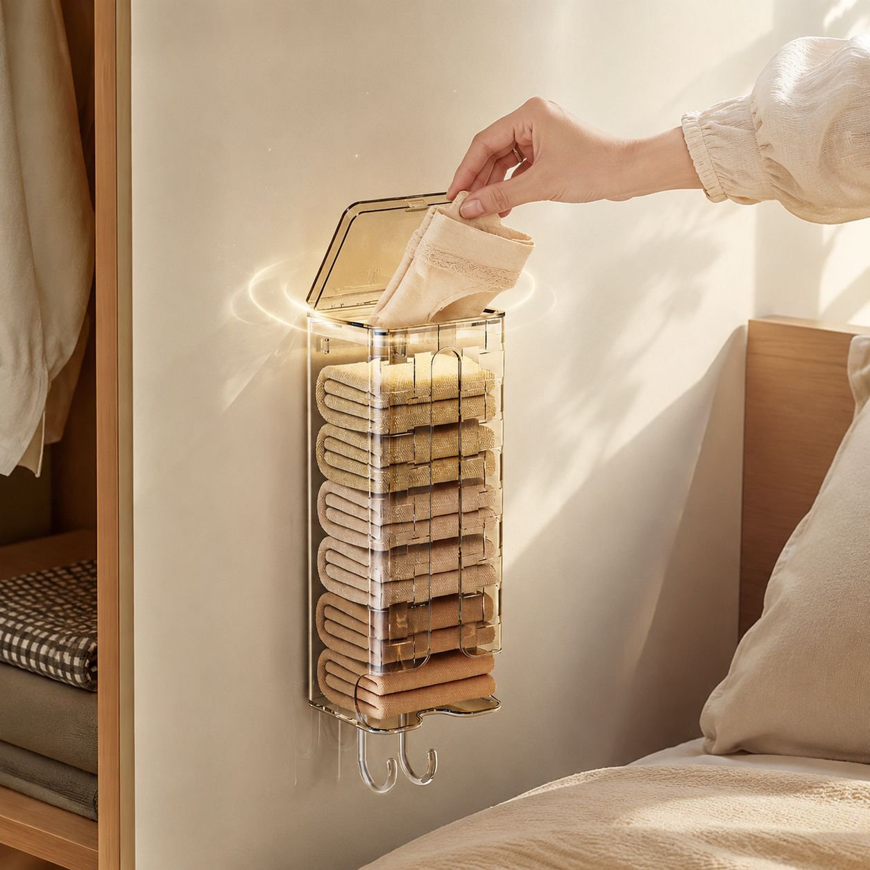 Boîte de rangement murale pour chambre moderne