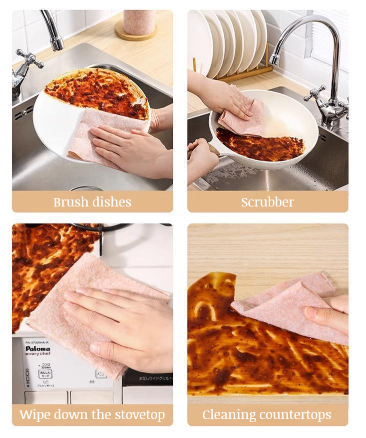 Zero waste kitchen cleaning with loofah dishcloths