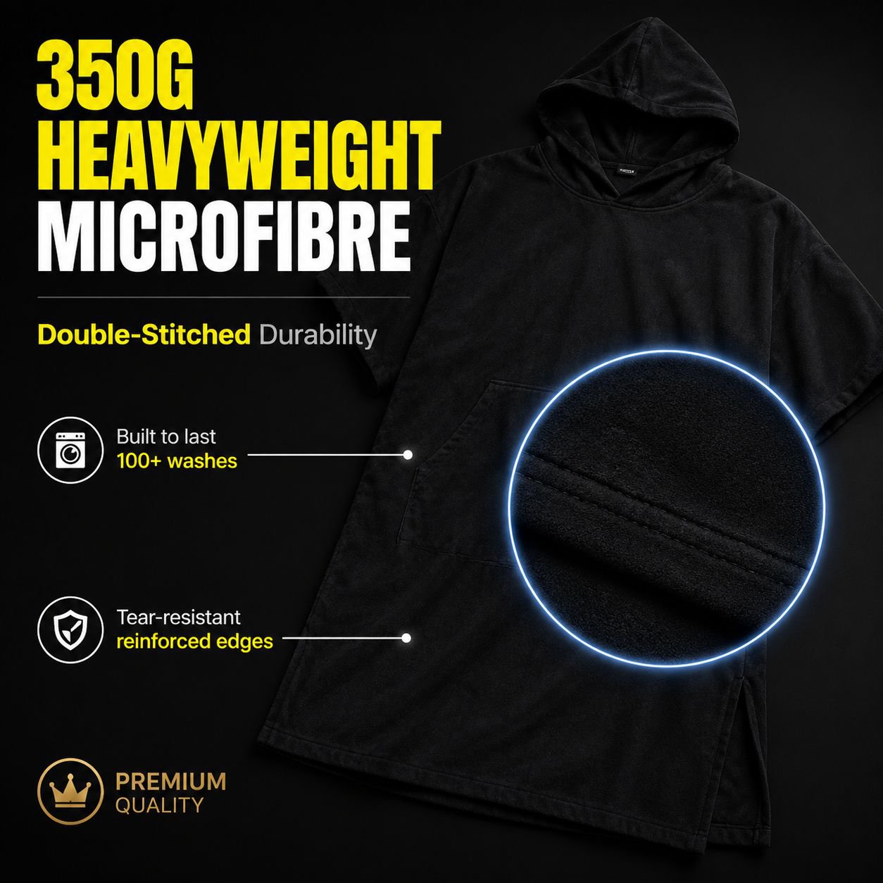 Lightweight Black Beach Cloak for Spring and Autumn