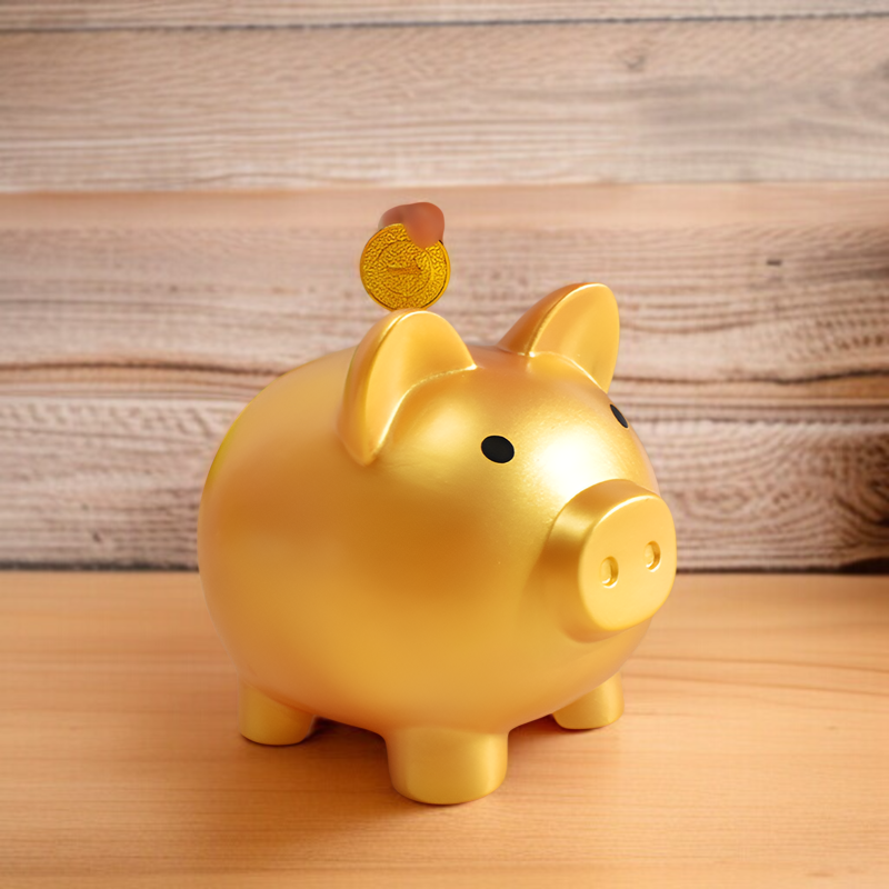 小さなギフトとして人気のゴールデンピッグ貯金箱