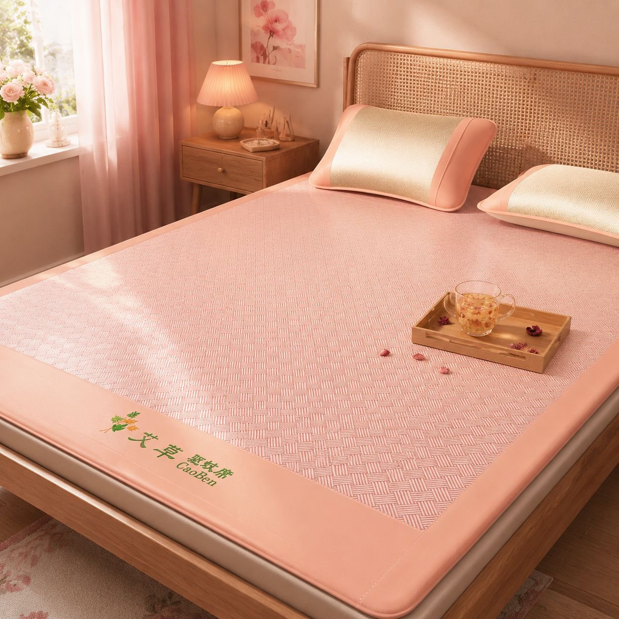 Household foldable summer rattan mat grass mat airconditioning mat cooler