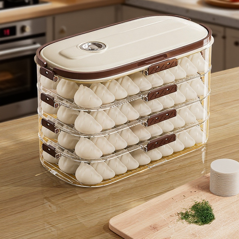 냉동고 안에서 사용되는 다층 수납함