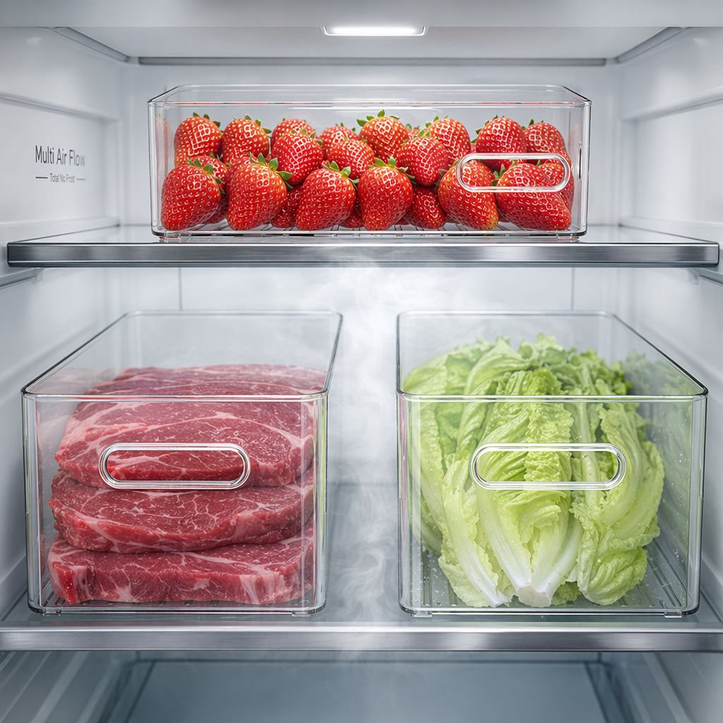 Gefrierschrank Küchenaufbewahrungsbox, Eier- und Obst-Gemüse-Organizer