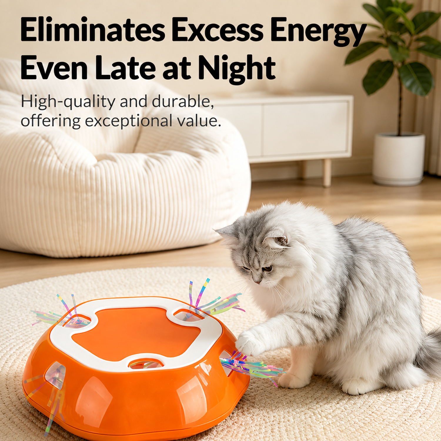 Electric retractable pet toy for cats, a multi-hole retractable toy for cats to play with and reliev