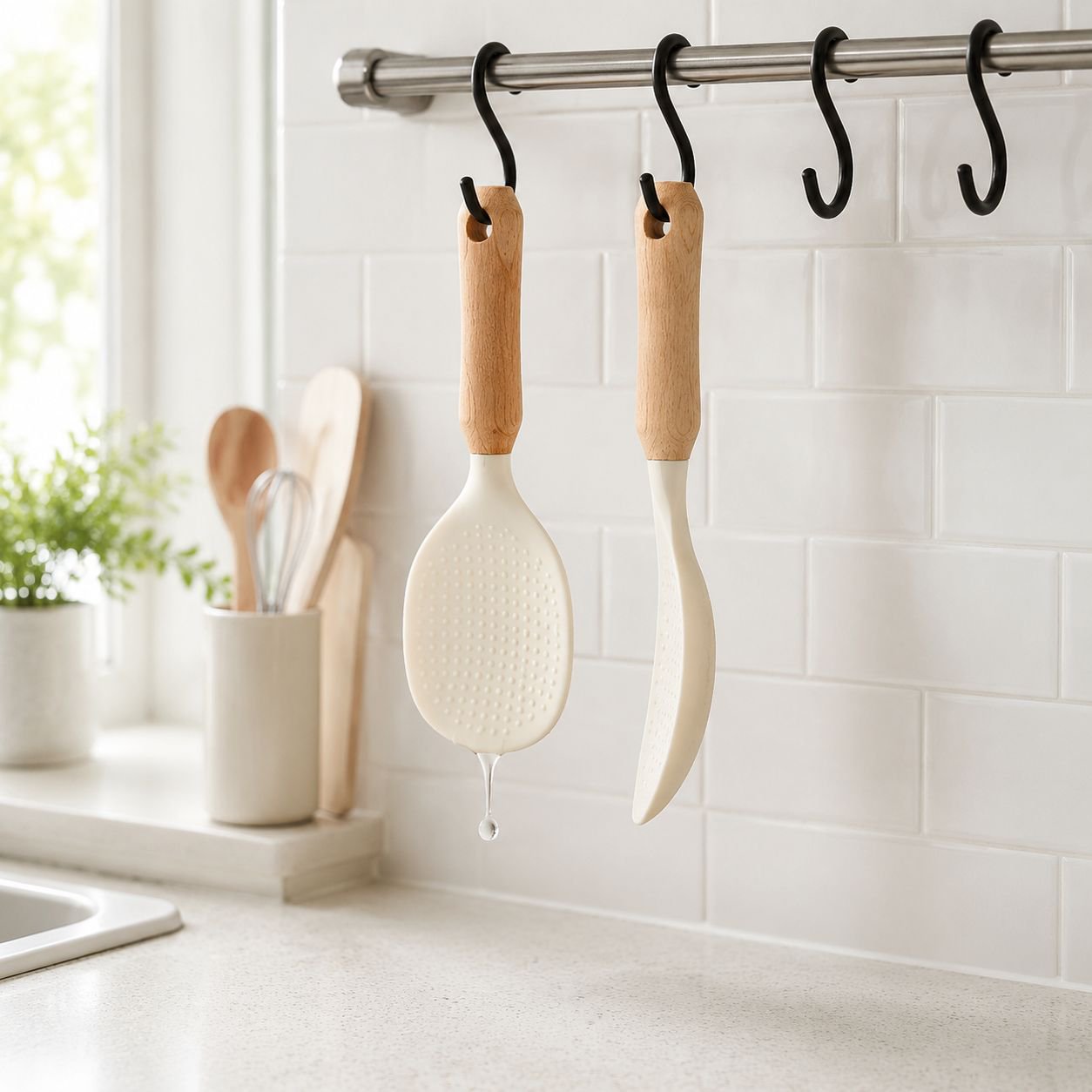 Reusable kitchen spoon and plate set for eco kitchens