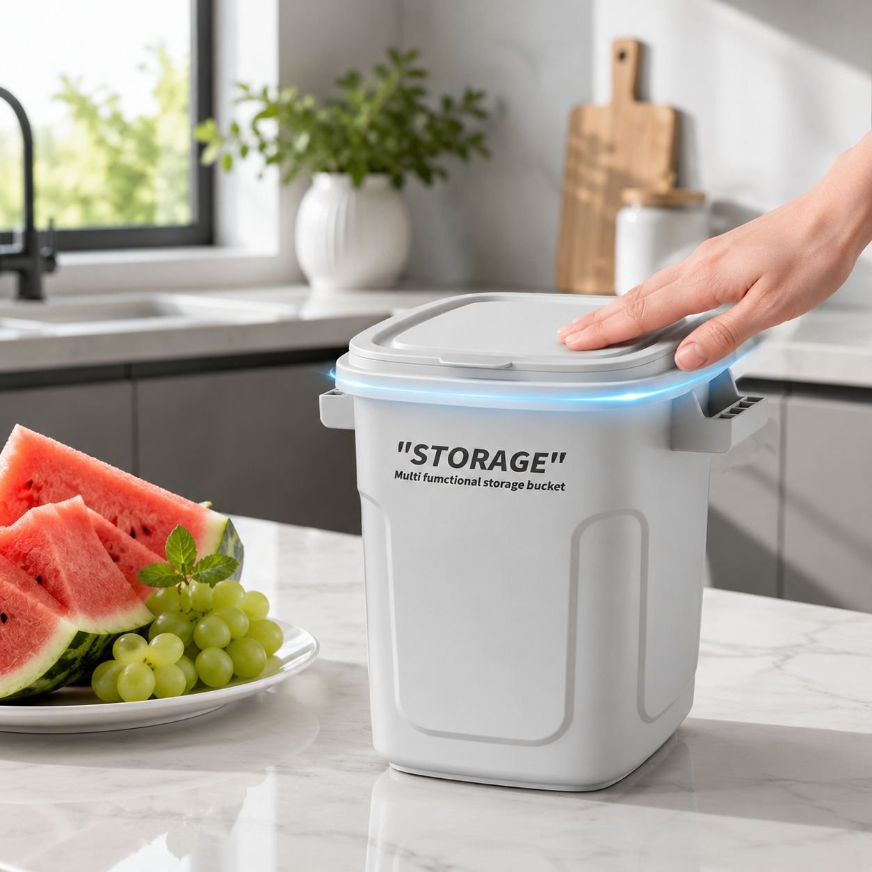 Upgraded Fine Locking Odor-Proof Household Trash Can