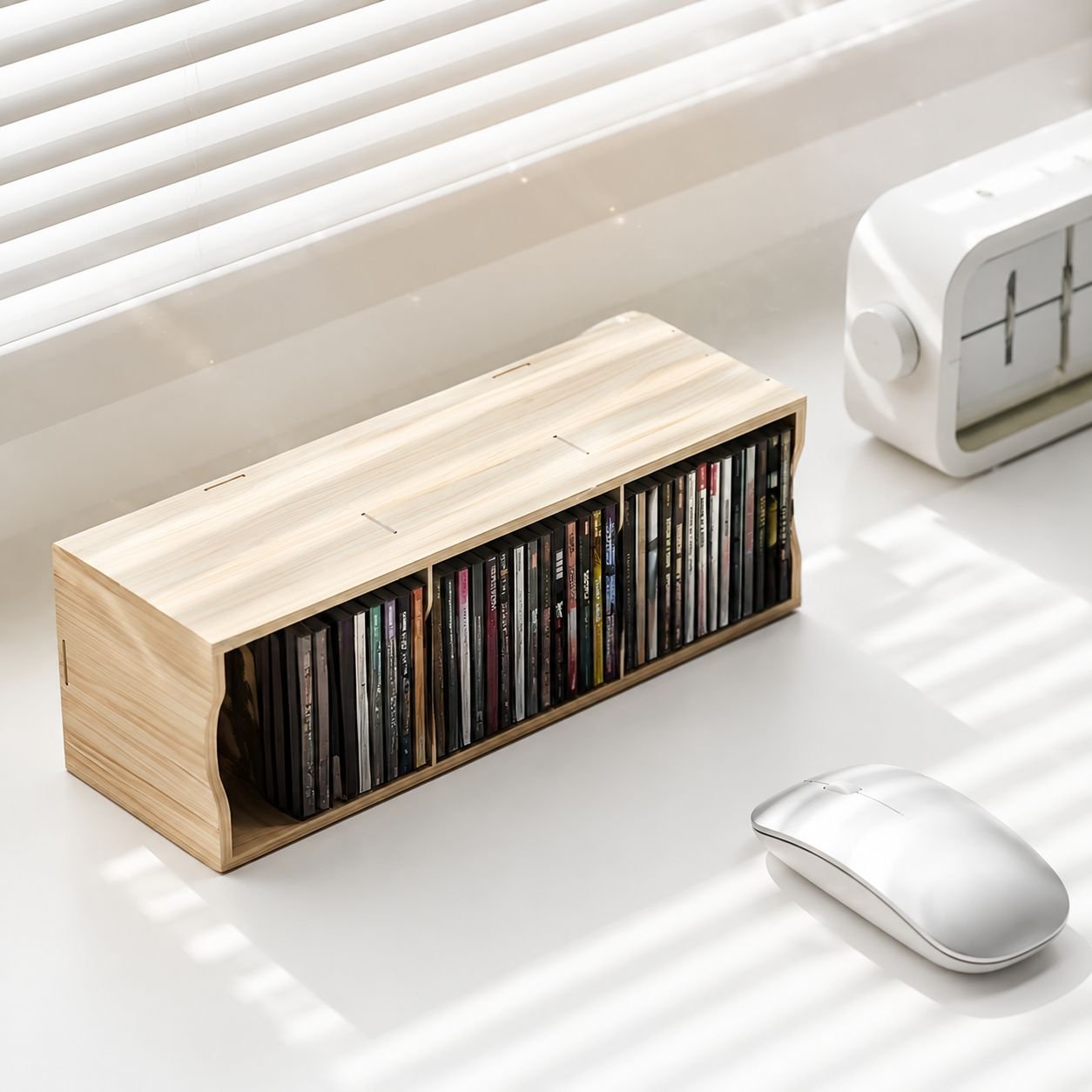 Contemporary DVD rack with sleek design