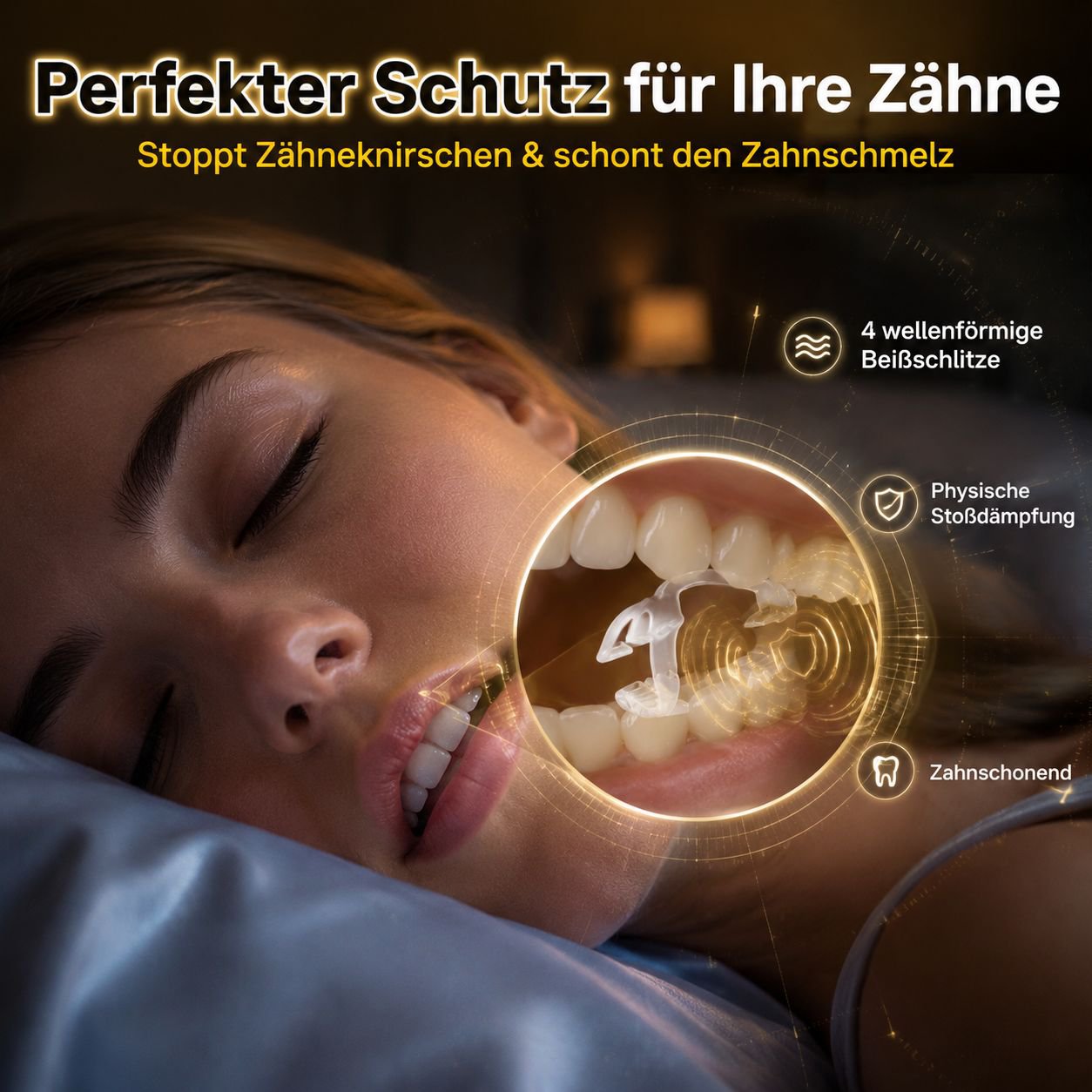 Nachtschutz gegen Zähneknirschen, Anti-Schnarch-Mundschutz für die Nacht