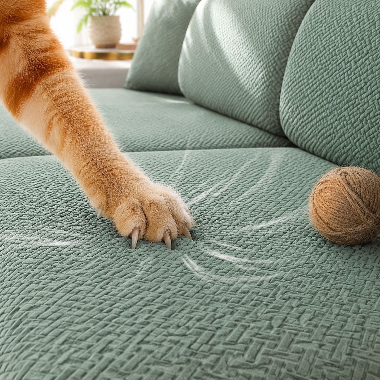 Stretchable sofa slipcover in modern design