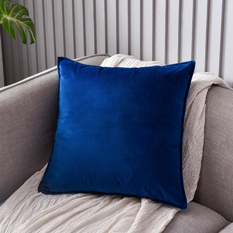 Car lumbar pillow cushion solid color velvet bedside cushion set sofa pillow back cushion