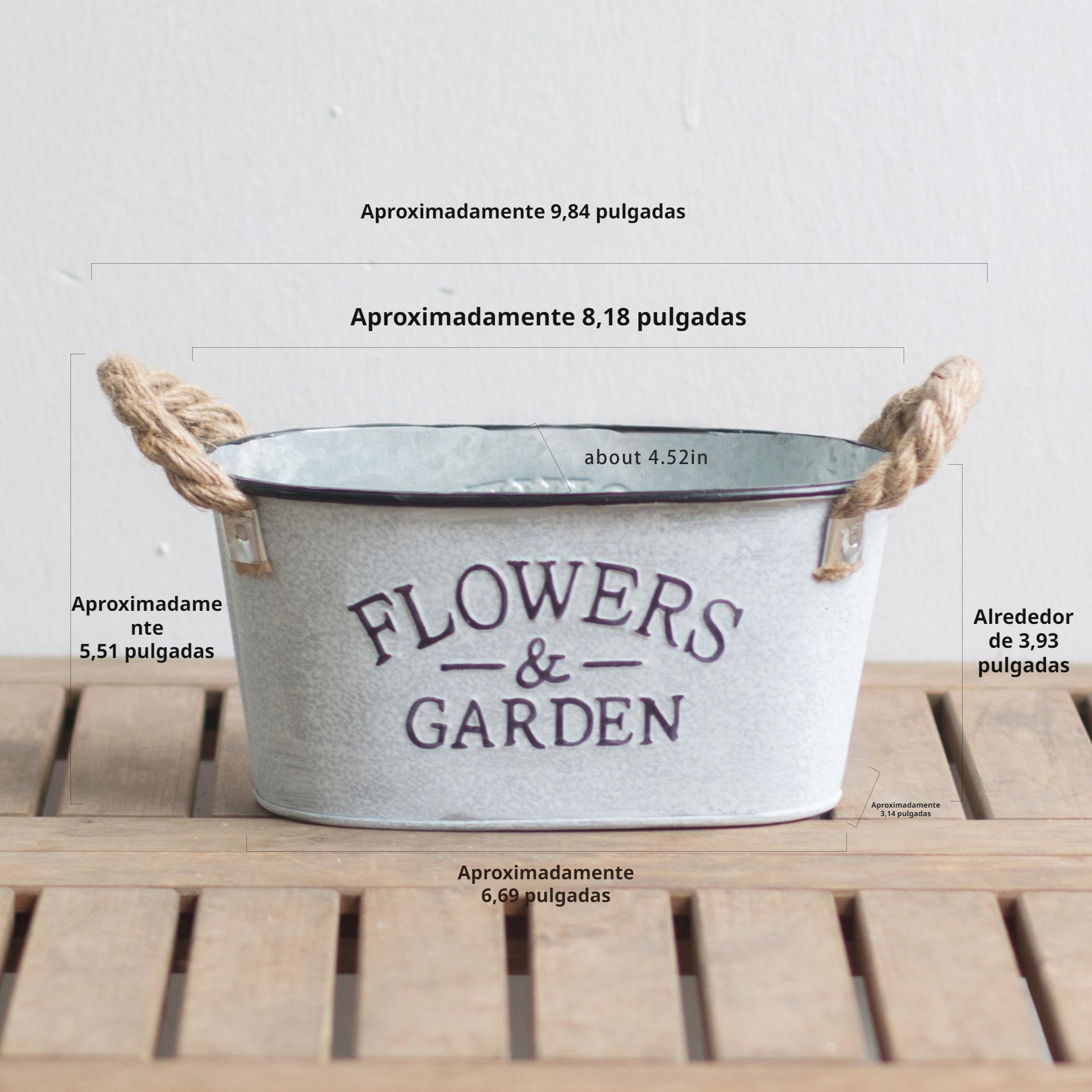 Florero pequeño de metal para decoración de interiores