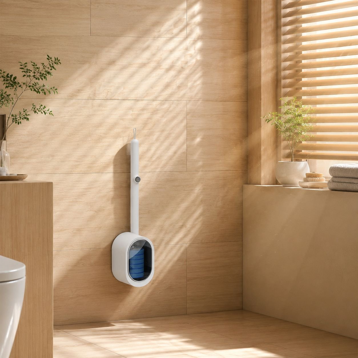 家庭用トイレでのブラシ使用イメージ