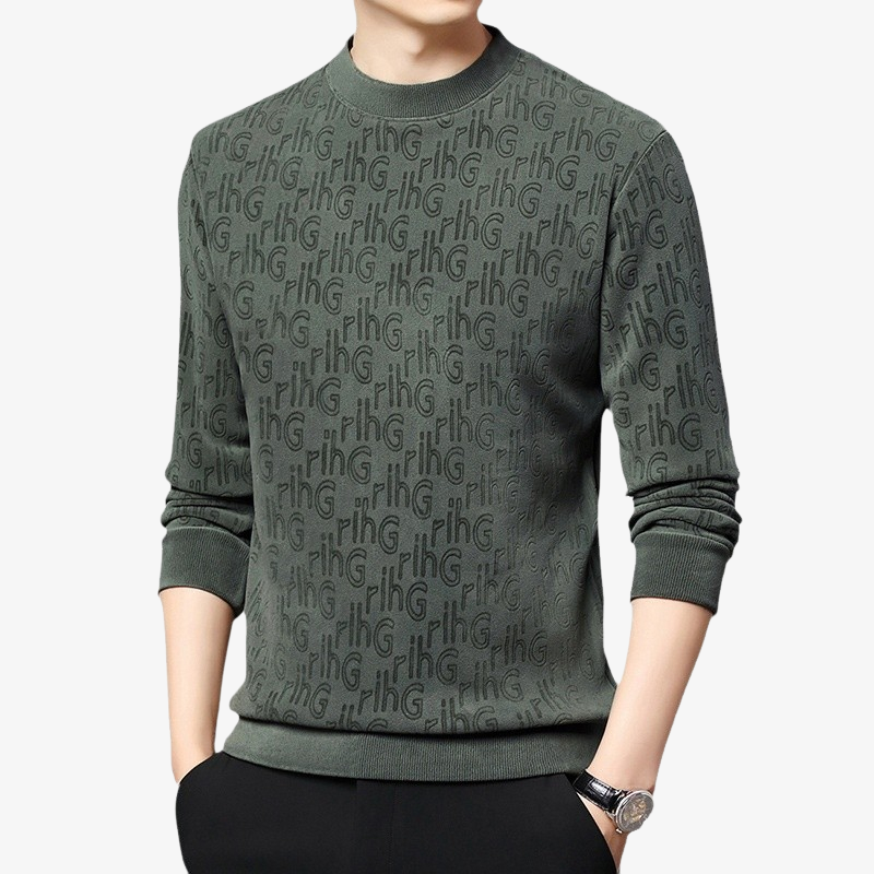 남성 캐주얼 자카드 긴팔 후드 전체 디자인