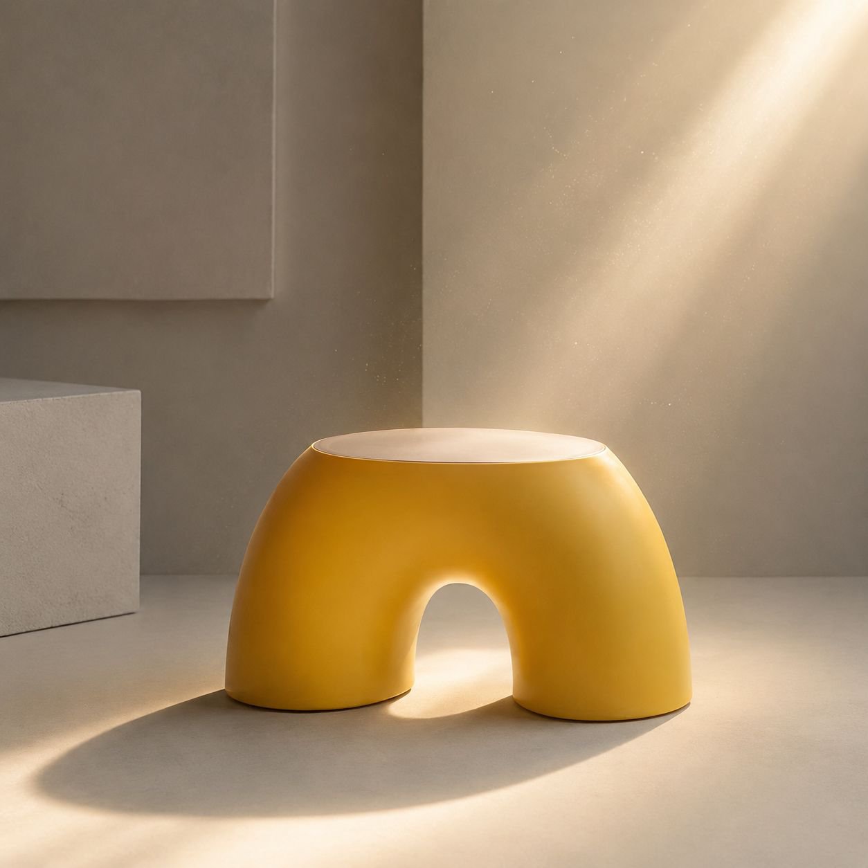 Bequemer Regenbogenhocker im Wohnzimmer