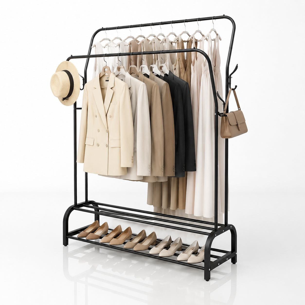 Adjustable Double Pole Floor Drying Rack