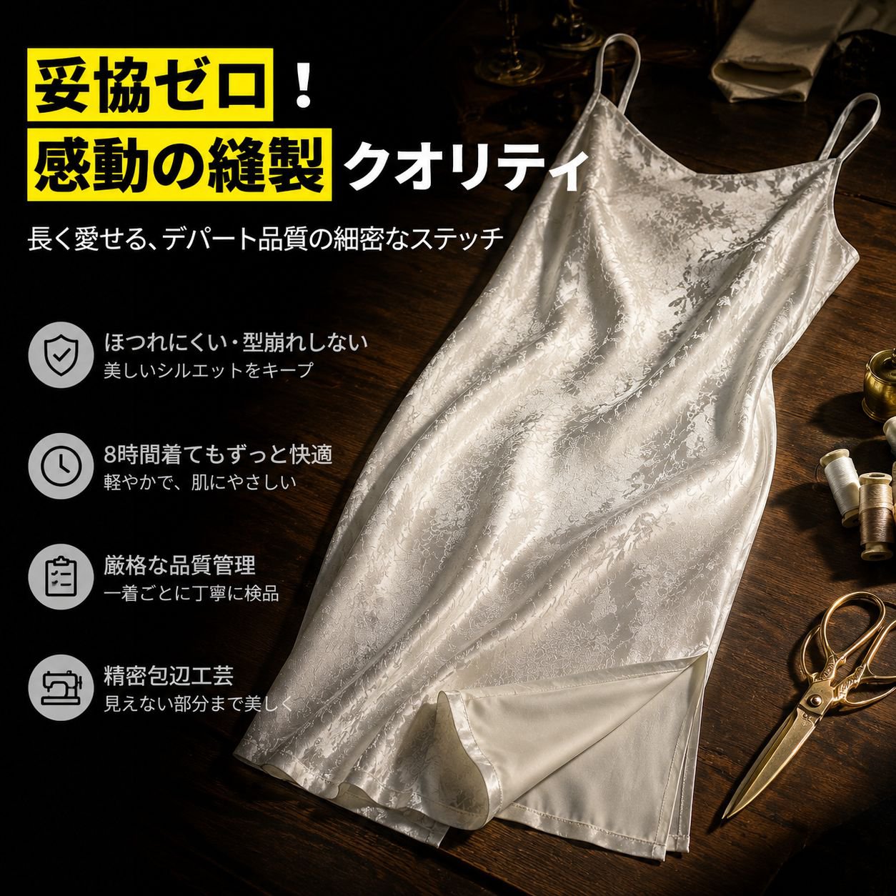 ジャカード気質のキャミワンピース