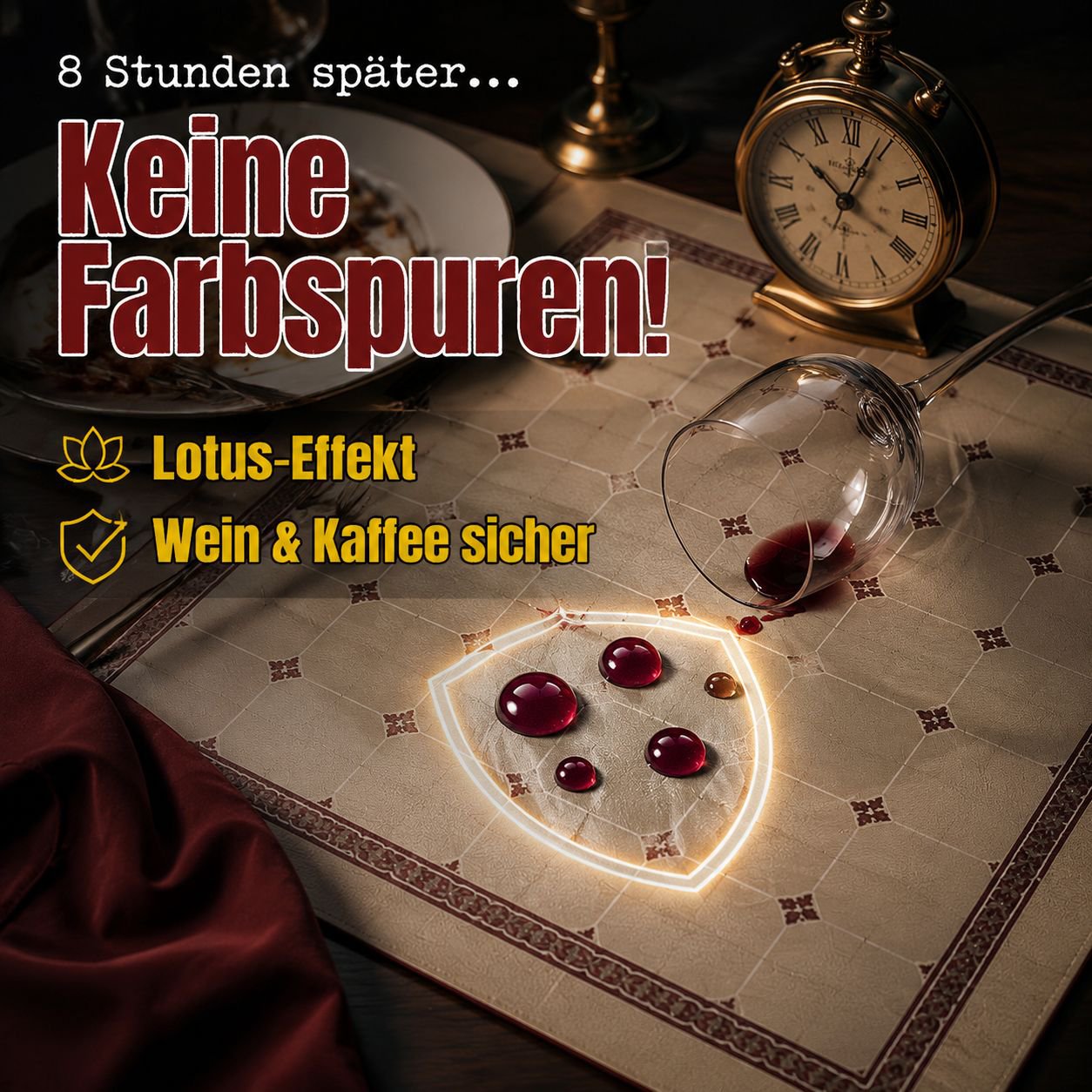 Rechteckige Tischmatte aus waschbarem Kunstleder, daisyfest, für Wohnzimmer und Teetisch