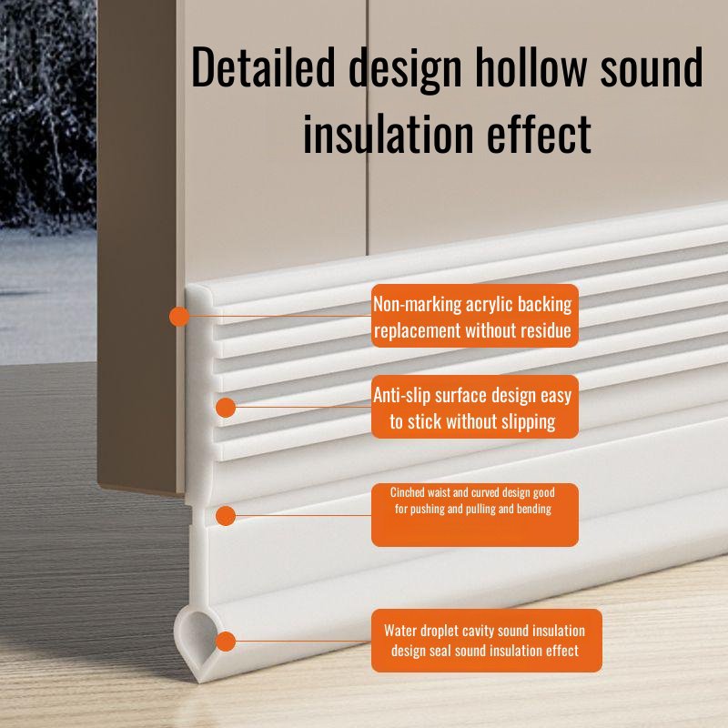 Door Bottom Sealing Strip, Soundproof and Windproof Adhesive, Waterproof and Cockroach-proof