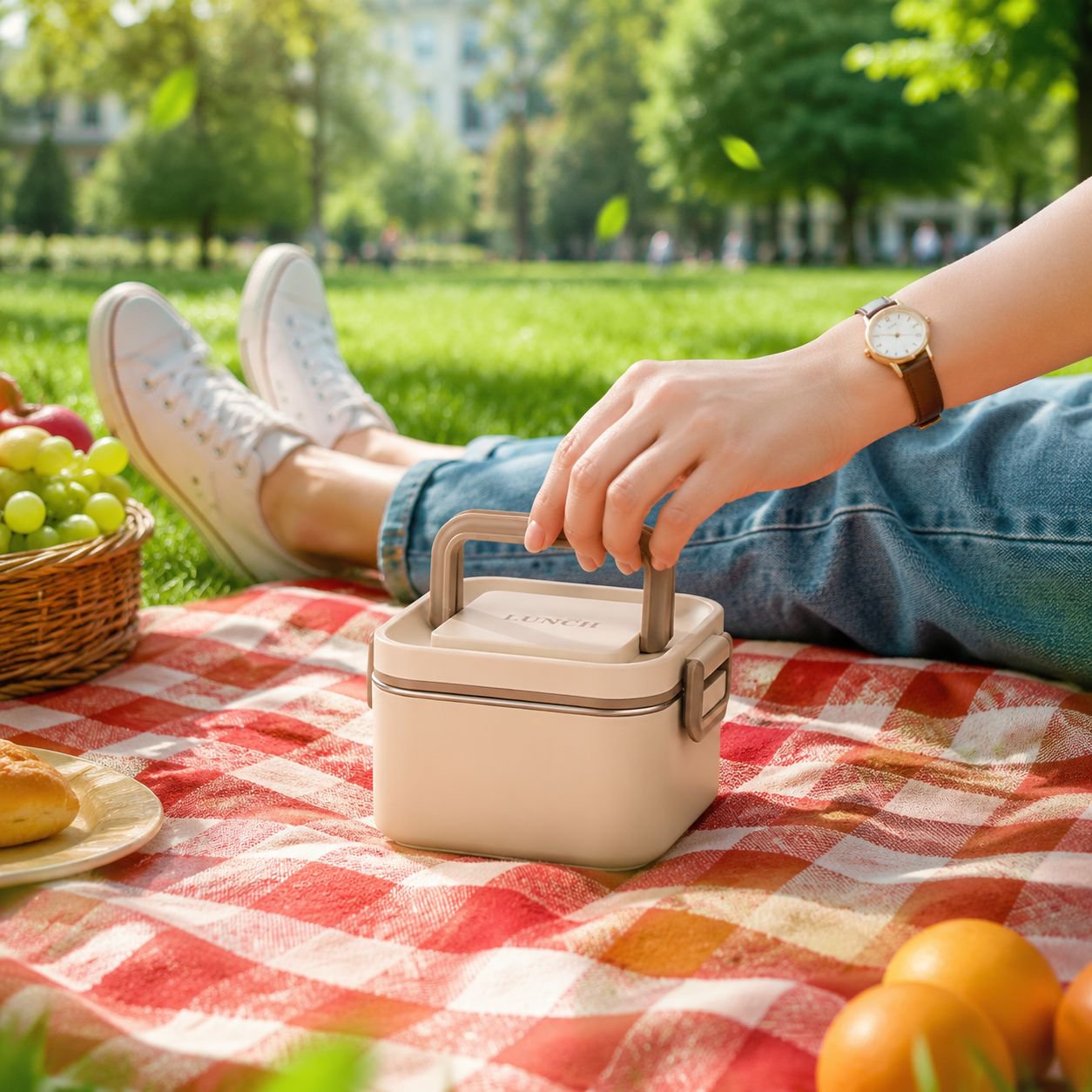 Boîte à lunch réutilisable en acier inoxydable résistante