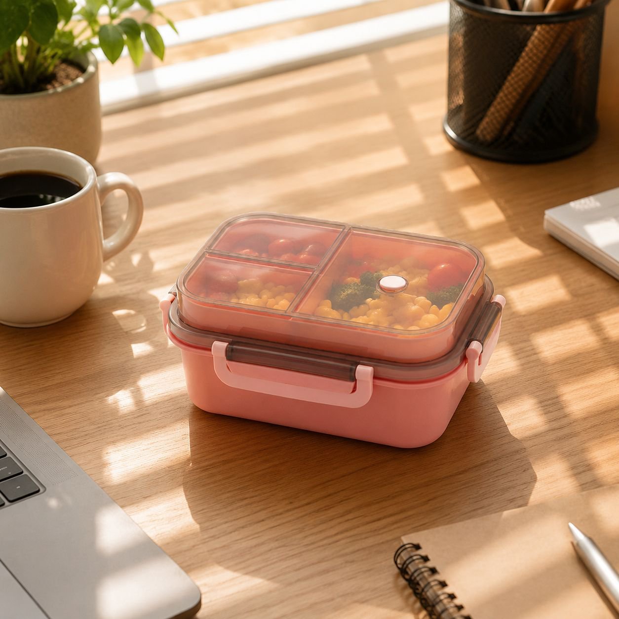 Lunchbox-Set inklusive Besteck und flexiblem Tragegriff