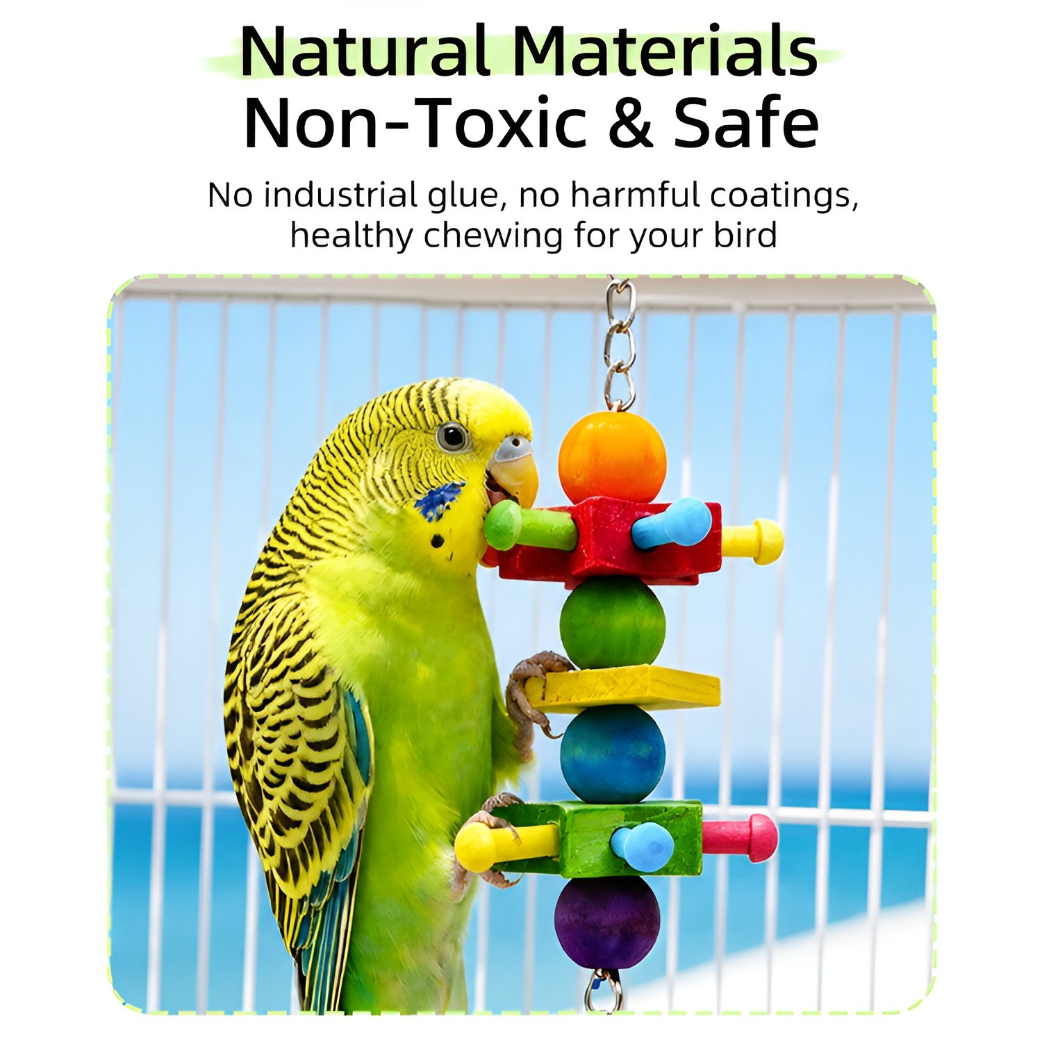 Parrot Colorful Chewing Toy Stand, Cockatiel Tiger Skin Peony Educational Toy, Claw Sharpening and B