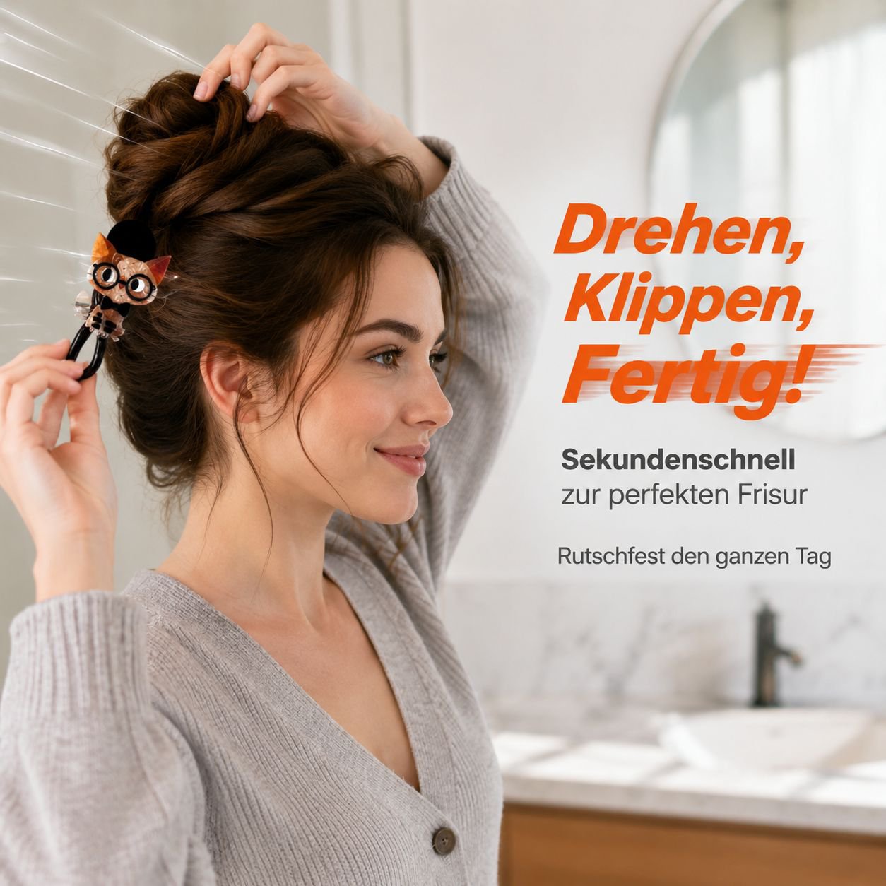 Elegante Katzen-Haarklammer