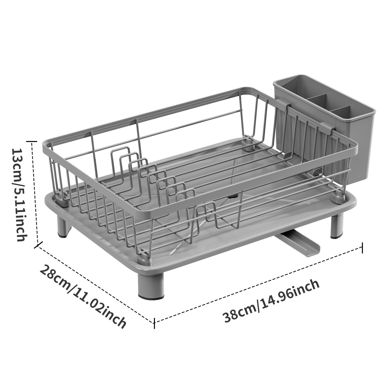 Kompakter Besteckabtropfer und -organizer