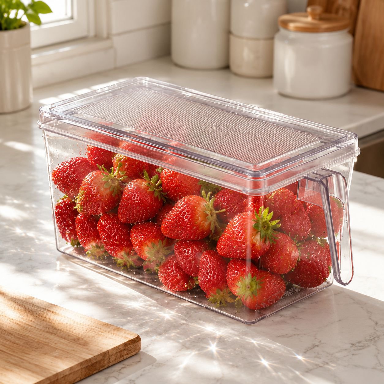 Stackable fridge storage containers for food organization