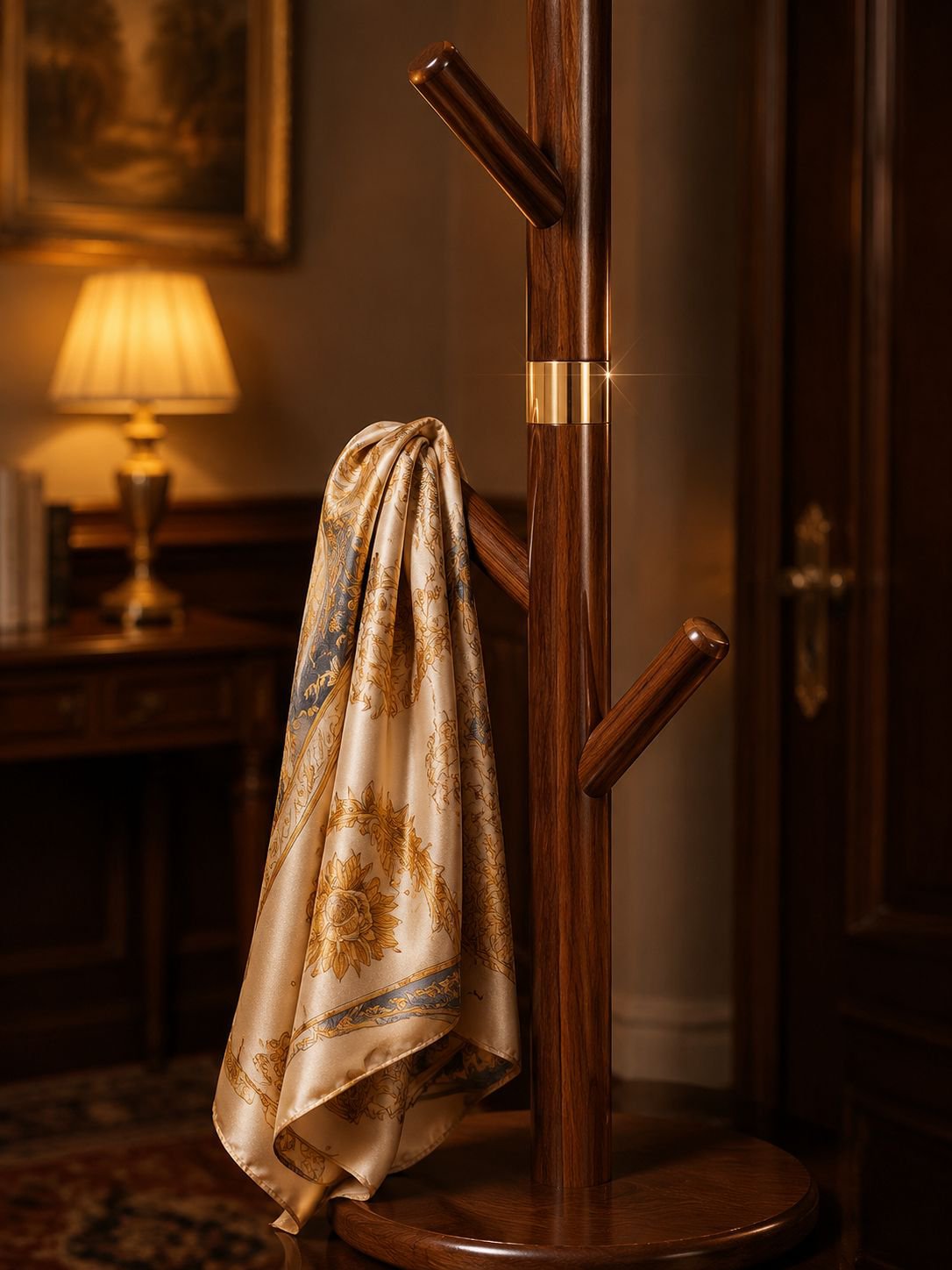 Minimalist solid wood clothes hanger for bedroom