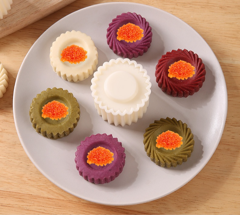 Detachable baking mold shown with baked pastries