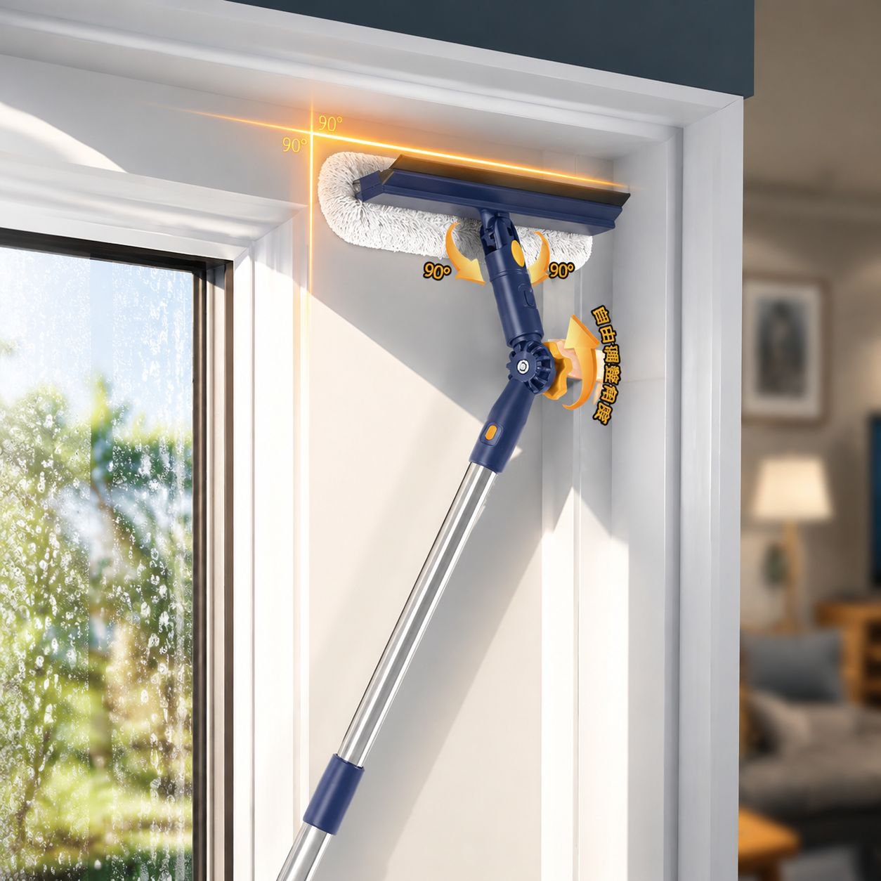 Telescopic cleaning brush with adjustable handle