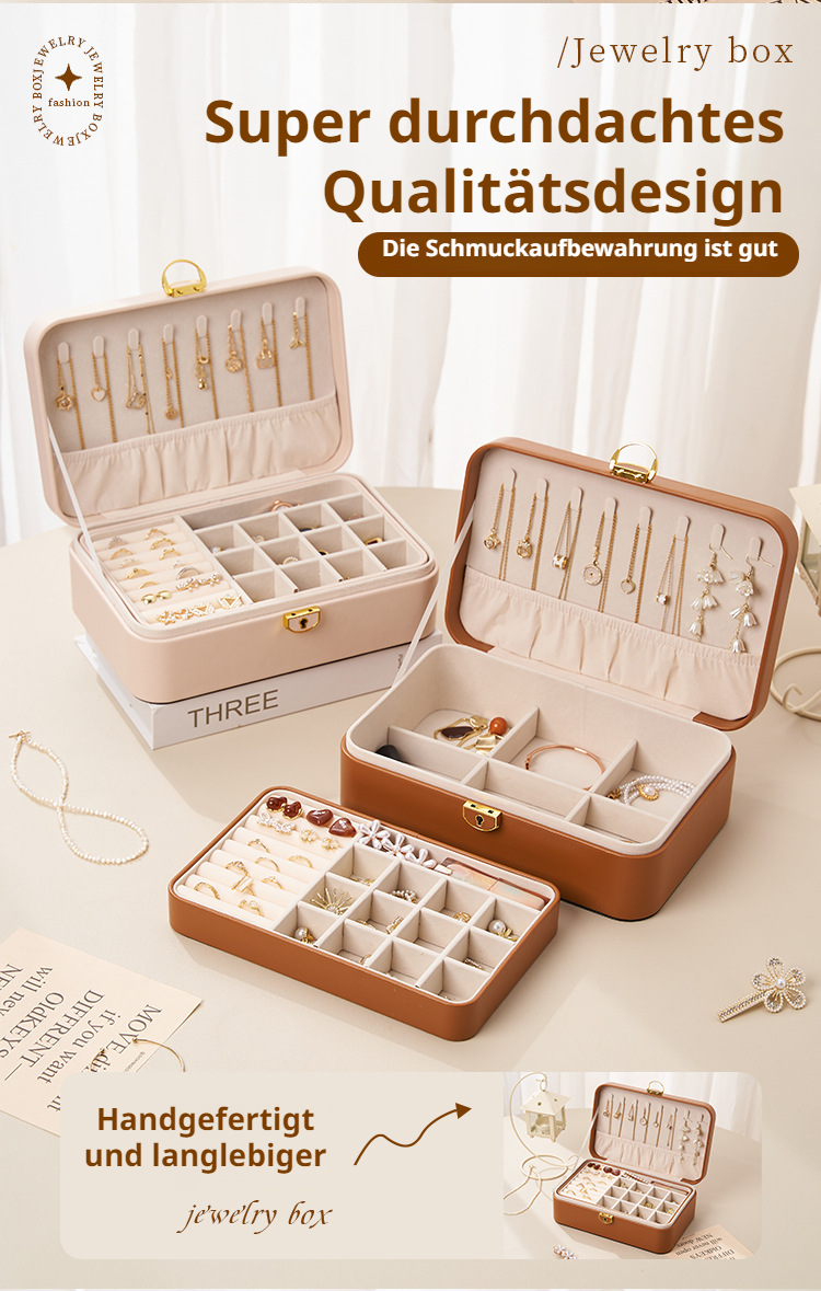 Schmuckbox für die übersichtliche Aufbewahrung kleiner Schmuckstücke