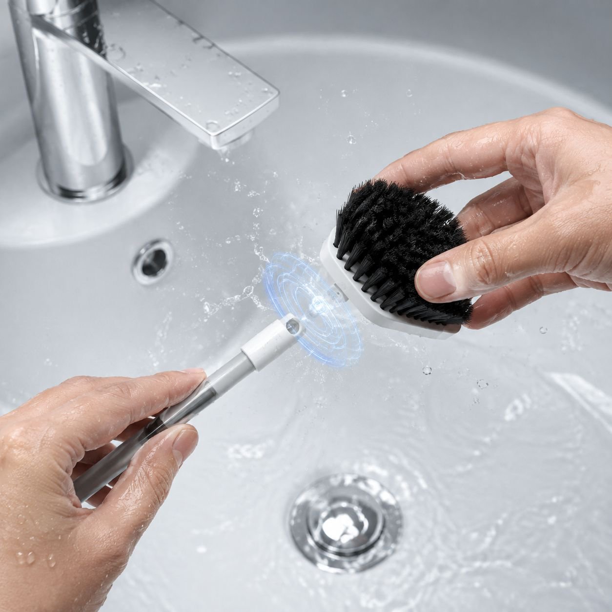Long Handle Retractable Triangle Floor Brush Multifunction