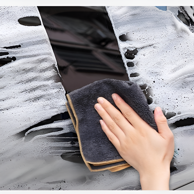 No-shedding Dual-sided Suede Towel for Car Cleaning