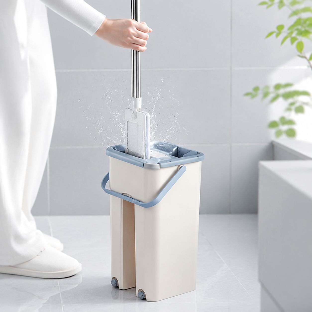 洗わないモップ 家庭用乾湿両用 怠け者向け