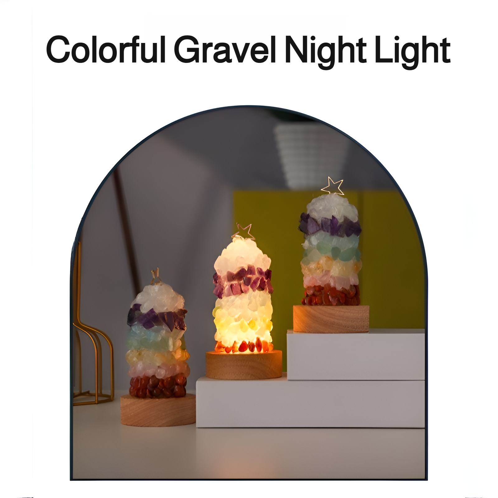 Natural Seven-Color Crystal Christmas Tree Night Light