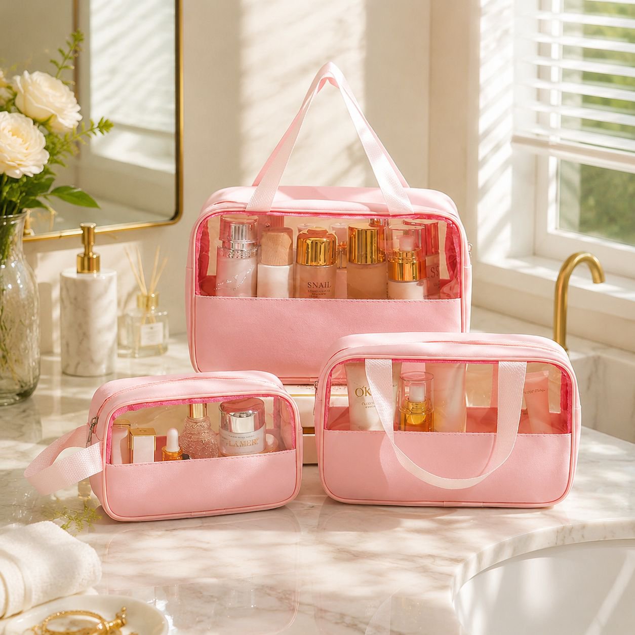 Wasserdichte transparente Schminktasche