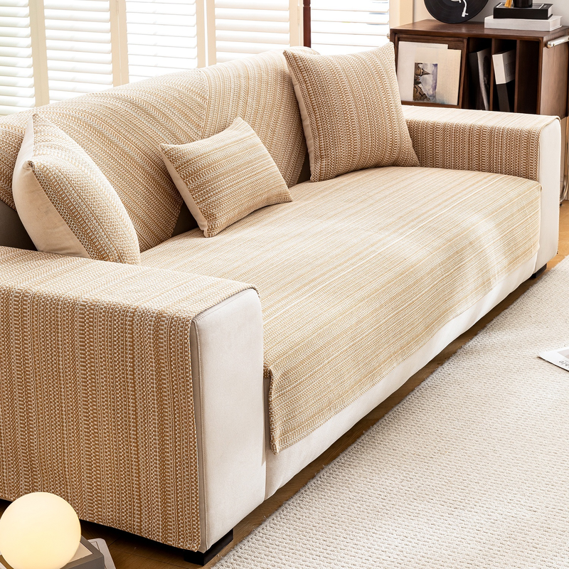 내구성 좋은 면마 3인 소파 패드커버 세트