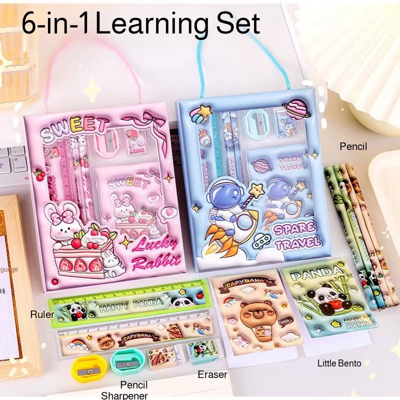 Learning supplies Stationery Stationery One set for all Pencil Handheld Gift Cute Cartoon Stationery