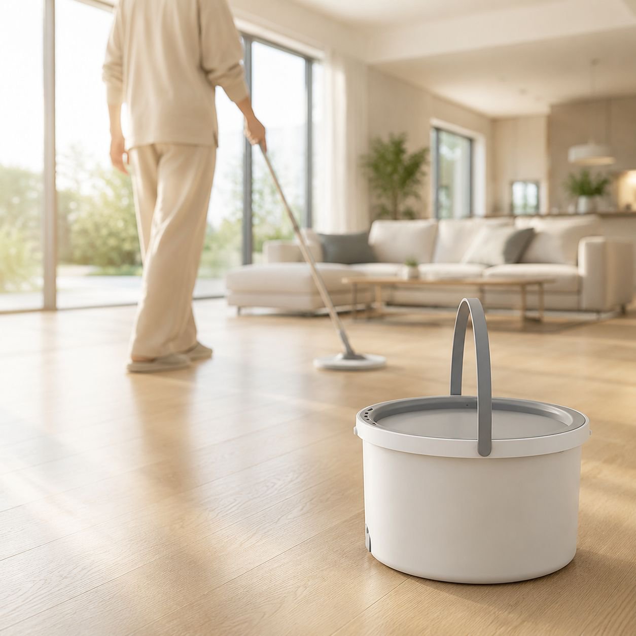 Lazy Household Mop with Hands-Free Bucket for Easy Cleaning