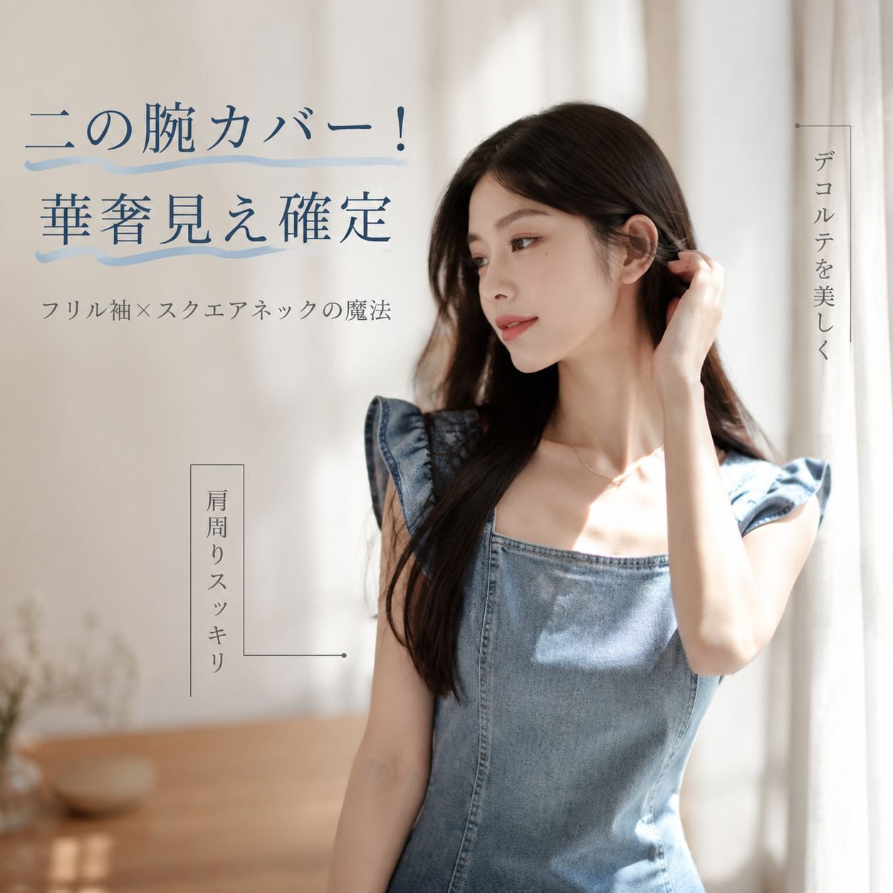 女性用ウエストシェイプグラデーションデニムジャンパースカート