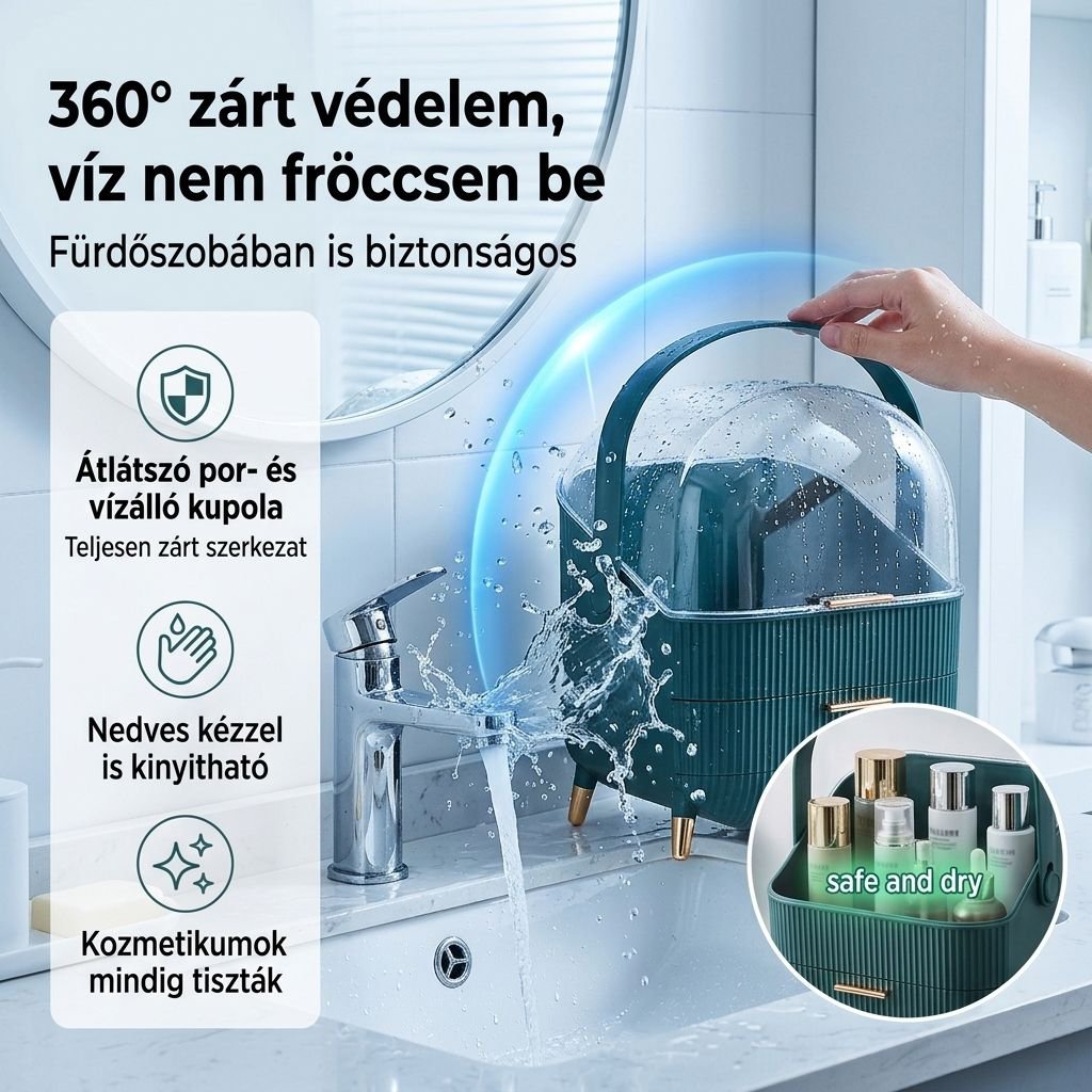 Többfunkciós kozmetikai rendező doboz, könnyen hordozható