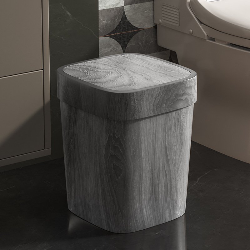 Nordic Minimalist Wooden Texture Waste Bin