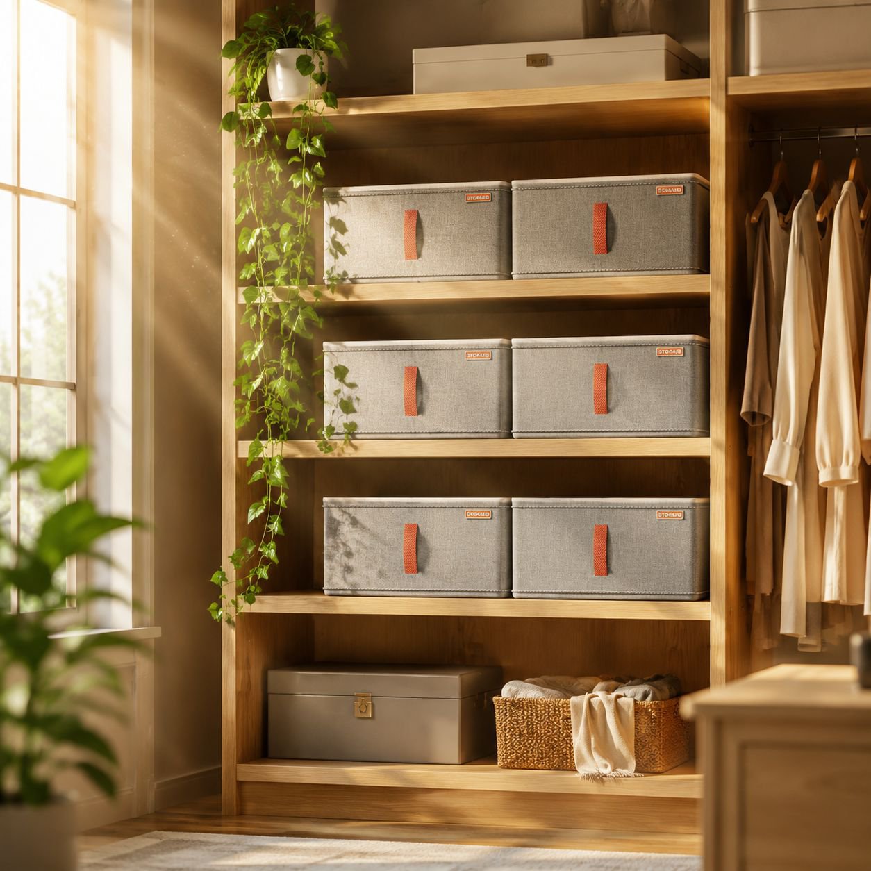 Stackable multifunctional storage boxes for space saving