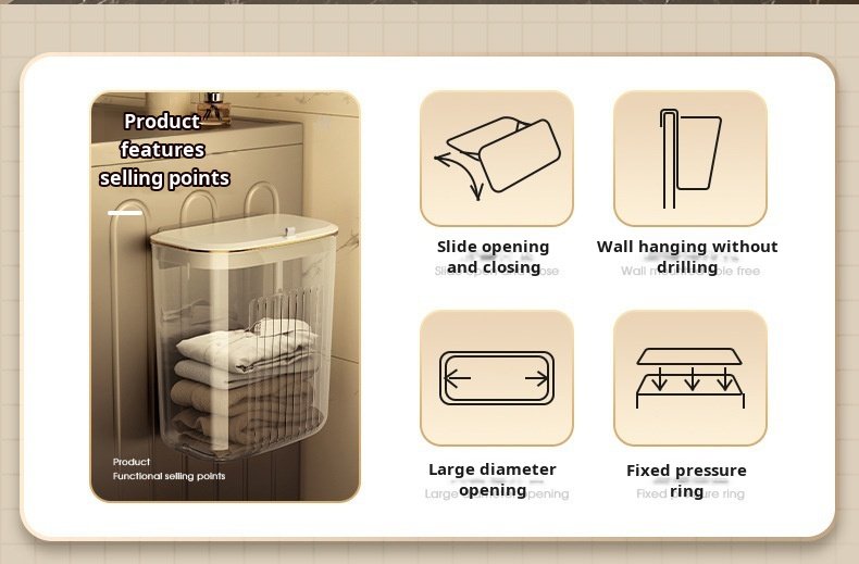 Bathroom storage basket holding toiletries and daily care products