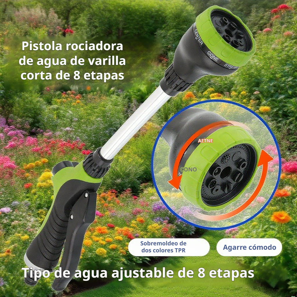 Pulverizador de riego con tubo de aluminio corto para jardín