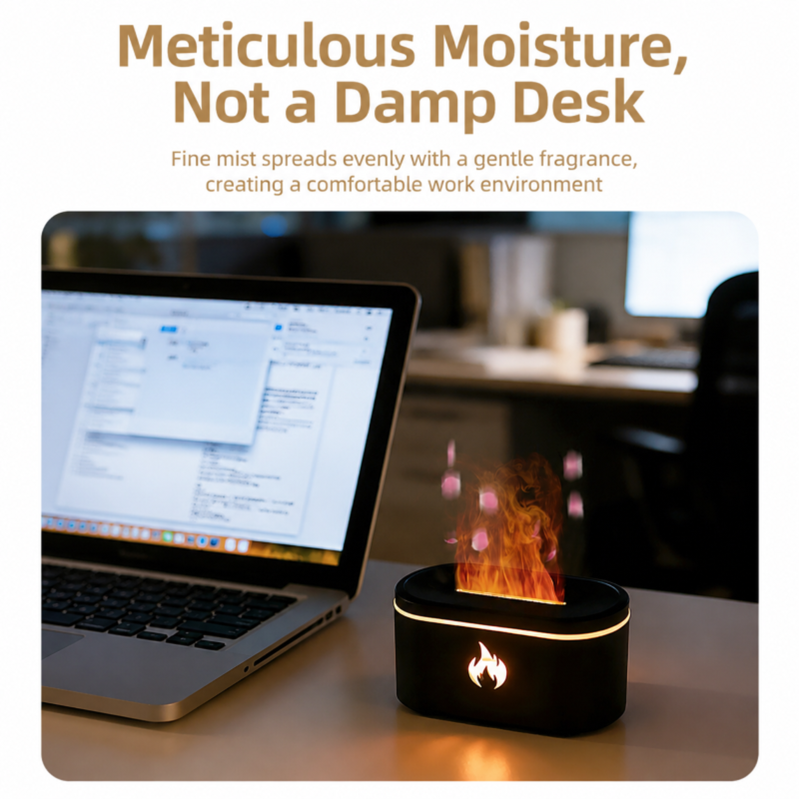 New Colorful Simulation Flame Aroma Diffuser USB Plug-in Home Desktop Ambient Night Light Atomizing 