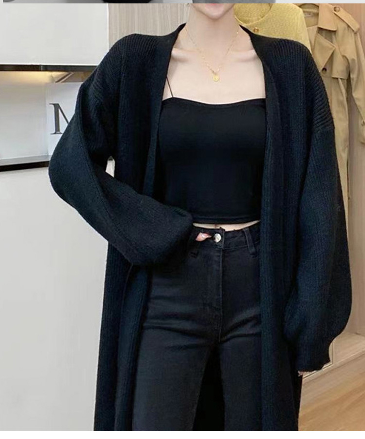 가을 겨울용 여성 롱 니트 카디건