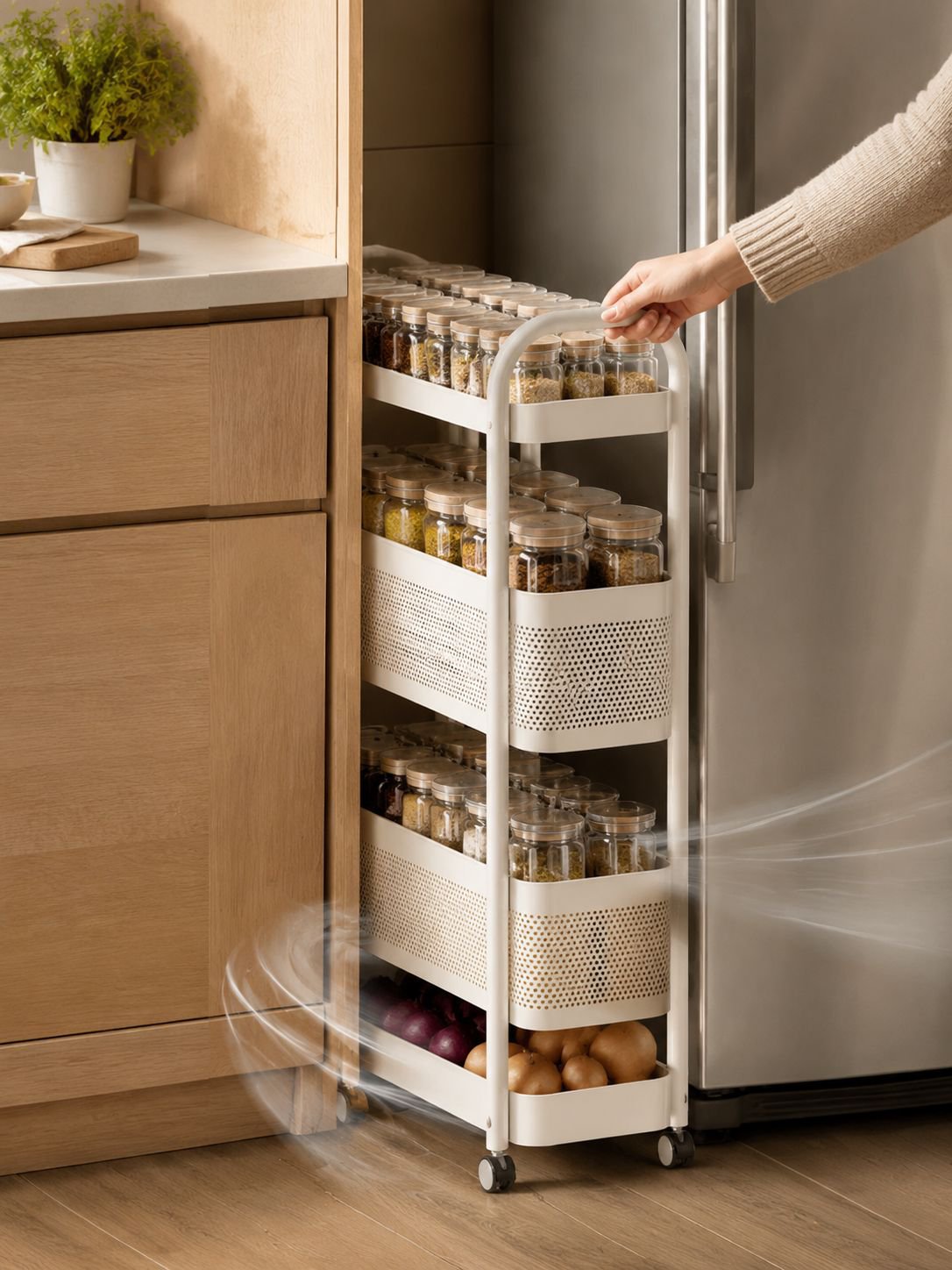 Estante multiusos para optimizar espacio en la cocina