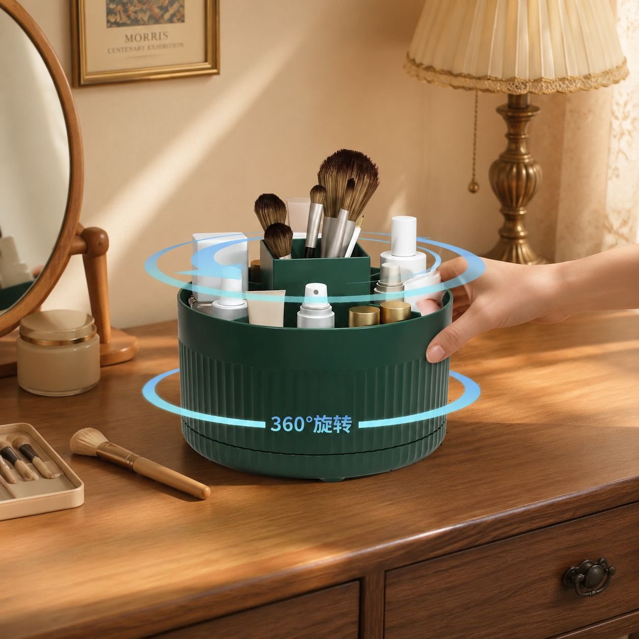 Desktop Rotating Makeup Brush Holder Eye Shadow Pencil Cup